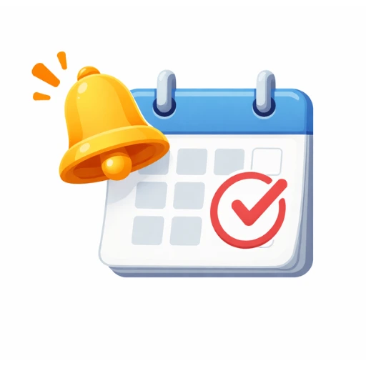 Important daily information icon showing calendar and notification bell