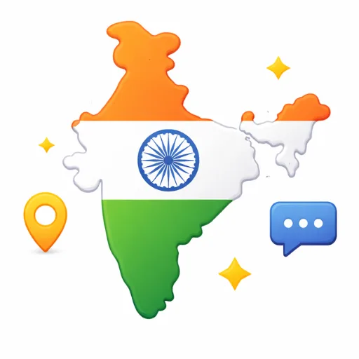 India focused updates icon showing map of India in tricolor