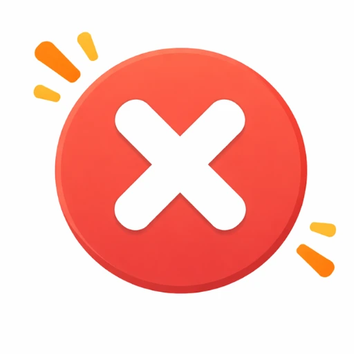 No fake alerts icon showing a red warning symbol with a cross