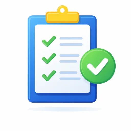 Verify and simplify updates icon showing checklist with green checkmarks